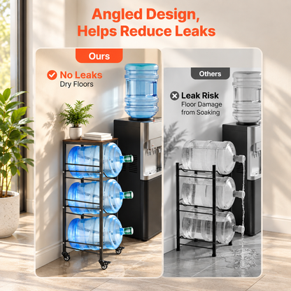 6-Jug Water Rack with Storage Shelf