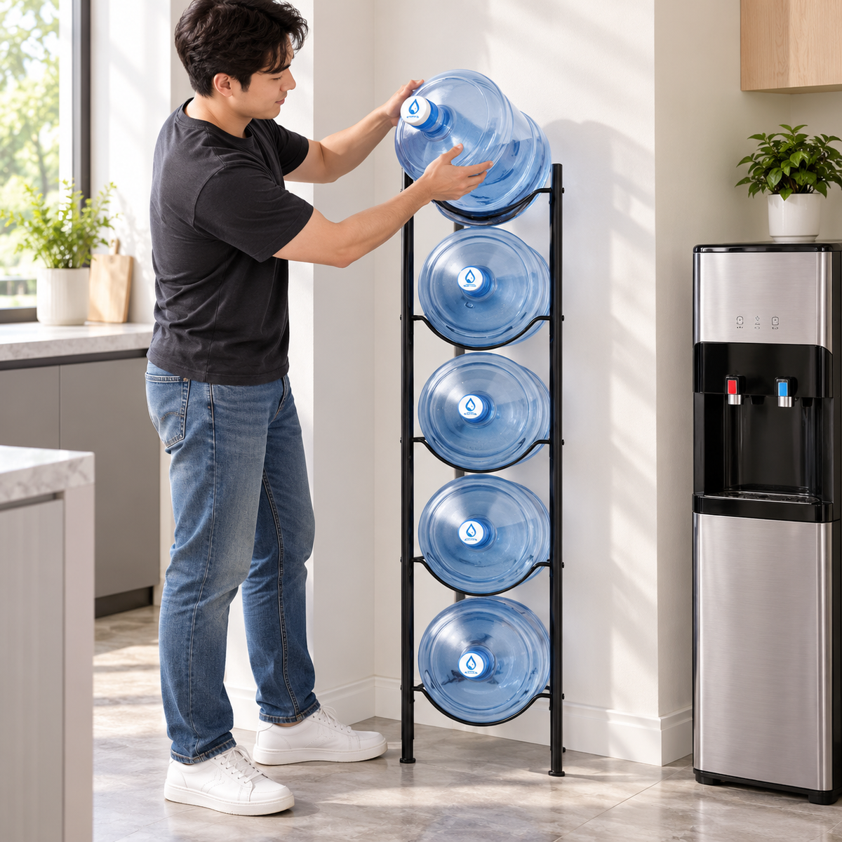 5-Tier Water Jug Storage Stand