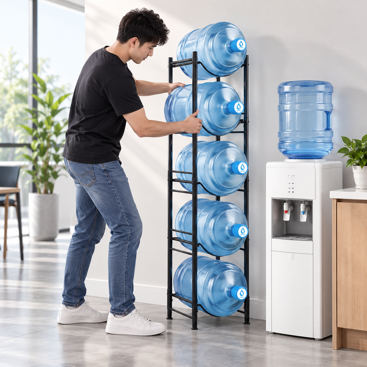 5-Tier Water Jug Storage Stand