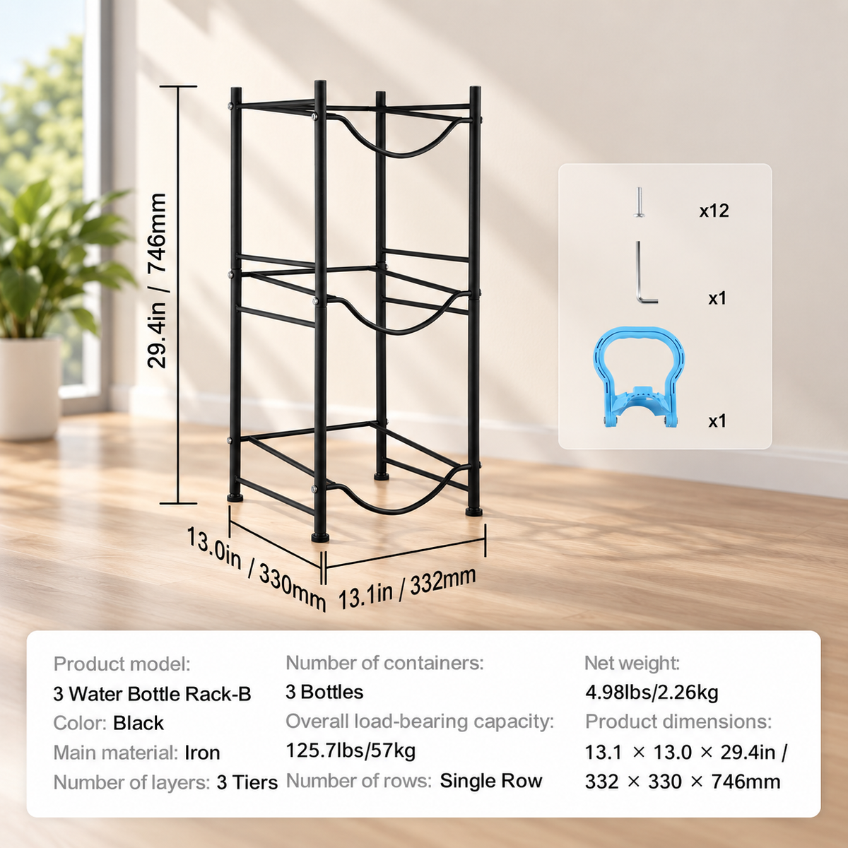 3-Tier Water Jug Storage Stand