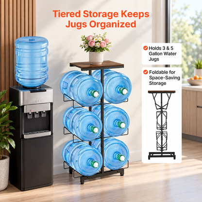 6-Jug Double Row Storage Rack