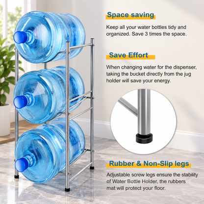 3-Tier Water Jug Storage Rack