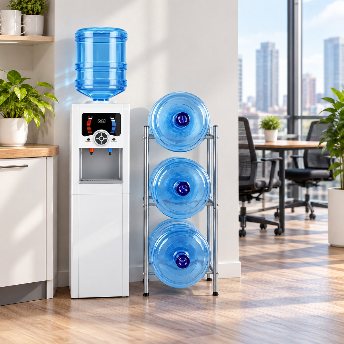 3-Tier Water Jug Storage Rack