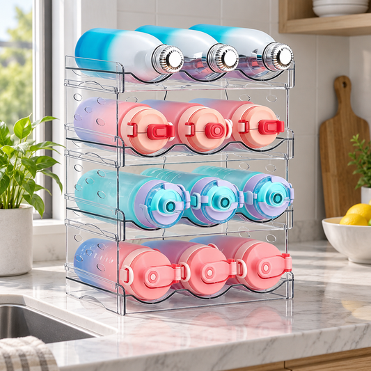 4-Tier Stackable Water Bottle Organizer