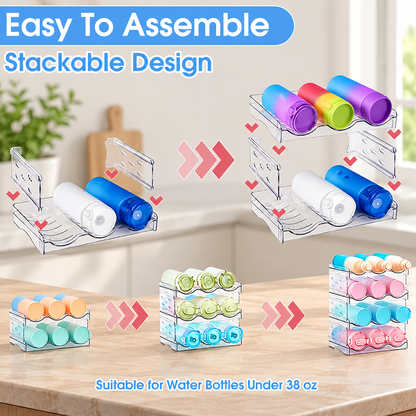 4-Tier Stackable Water Bottle Organizer