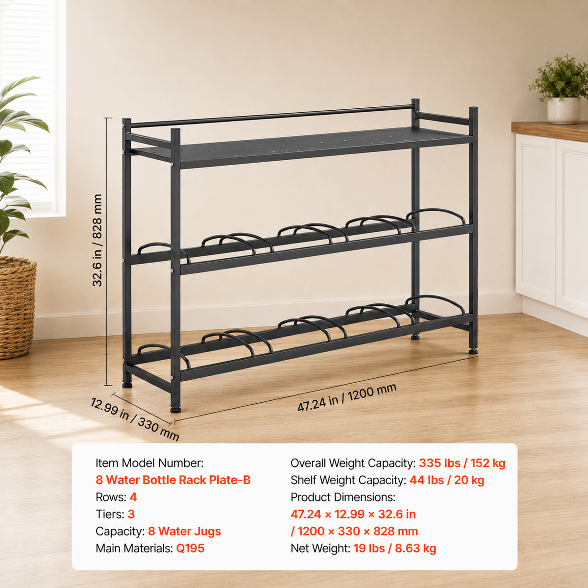 8-Jug Multi-Row Water Storage Rack
