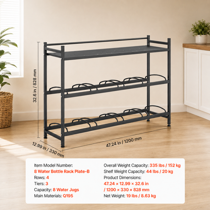 8-Jug Multi-Row Water Storage Rack